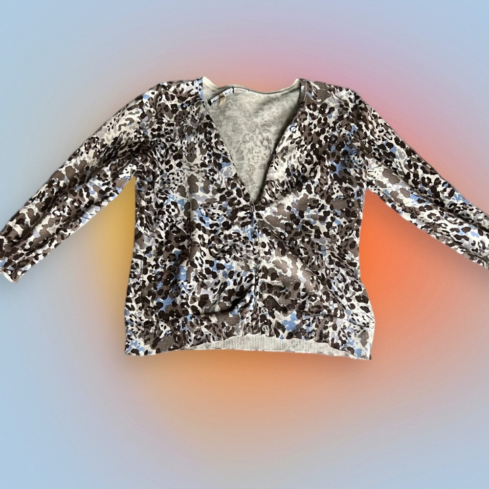 Leopard print button-down sweater!